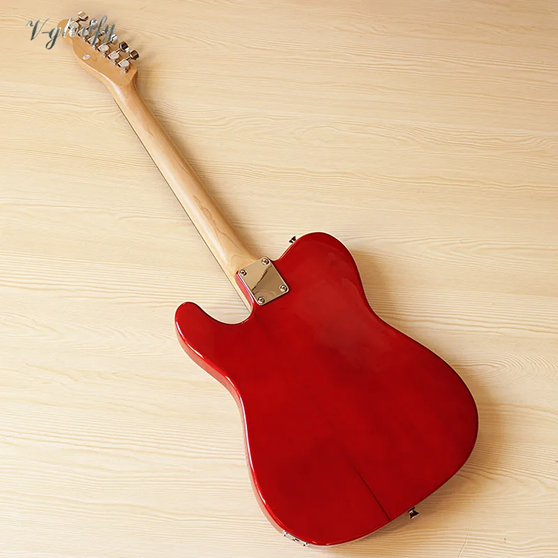 Vyšnių spalvos 6 eilutę TL elektrine gitara, 39 colių aukšto blizgesio apdaila kietas liepų kūno elektrinė gitara