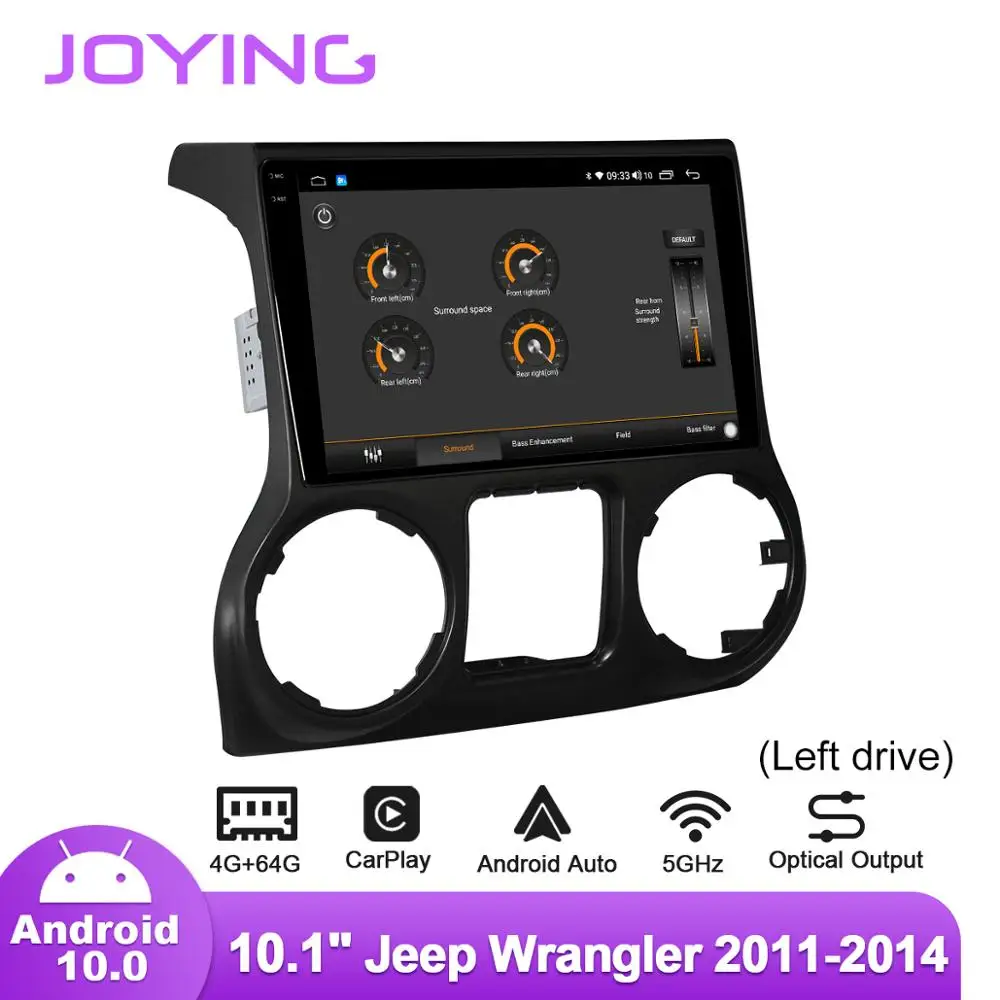 Joying Android10 Automobilio Radijo Jeep Wrangler JK Kairėje Ratai 2010 2011 2012 2013 2016 2017 2018 GPS Carlay DSP 5GWIFI