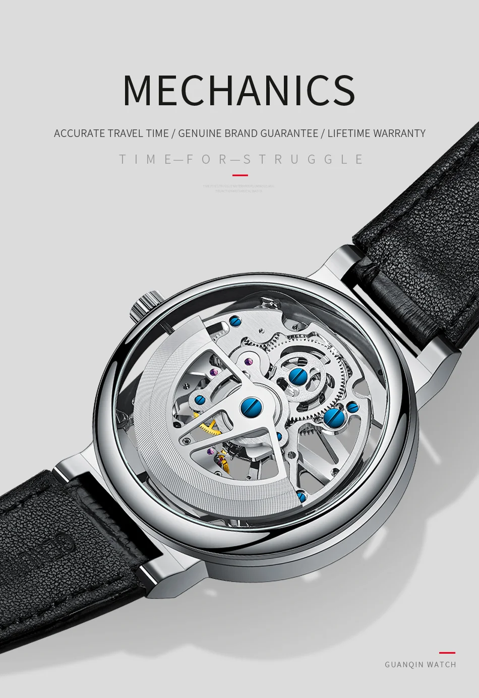 Guanqin Top Brand Prabanga Skeletas Žiūrėti Vyrų Mechaninė Automatinė Vandeniui Verslo Mens Watch Relogio Masculino 2020 Naujas Laikrodis