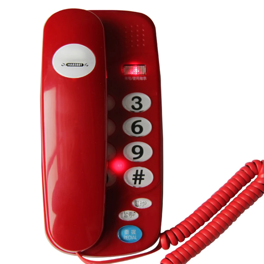 Dideli Mygtukai Maži Telefono Corded Fiksuotojo Telefono ryšio su Pristabdyti ir Perrinkimas, Lemputė, Desktop & Siena Mountable Namų