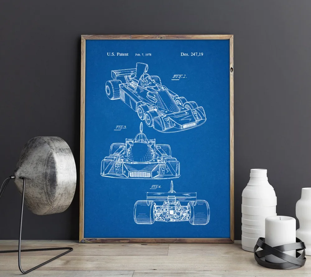 Greitis Automobilių patentų,Formulė-Viena Lenktynių automobilių kūrinys sienos menas,F1 plakatai, kambario puošimas, spausdinti,blueprint, dovanų idėjos,sienų Papuošimai