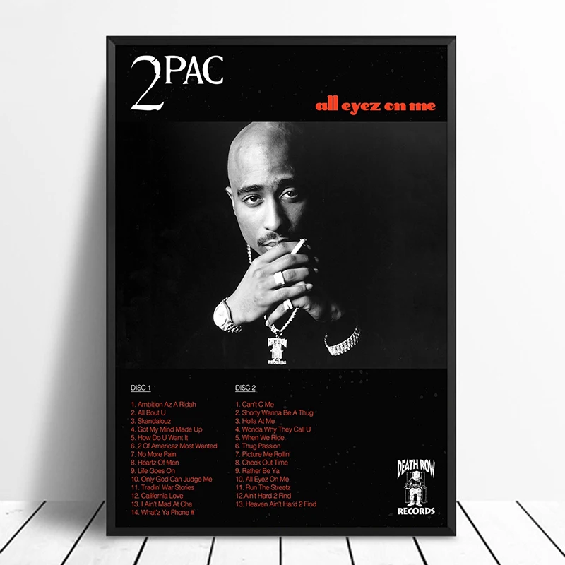 Tupac, 2Pac - Visų Akys Mane Albumą, Pop Muzika, padengti Muzikos Žvaigždė Plakatas Drobė Spausdina Sienos Meno Kambarį Namų Dekoro