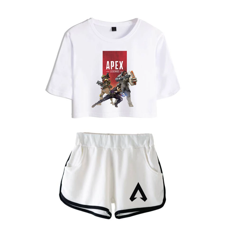 Luckyfriday Apex Legendos Laisvalaikio Kostiumas Minkštas Apvalios Apykaklės T-shirt O-kaklo ir Trumpas Kelnes Kpop 2019 Naujo Stiliaus Drabužius