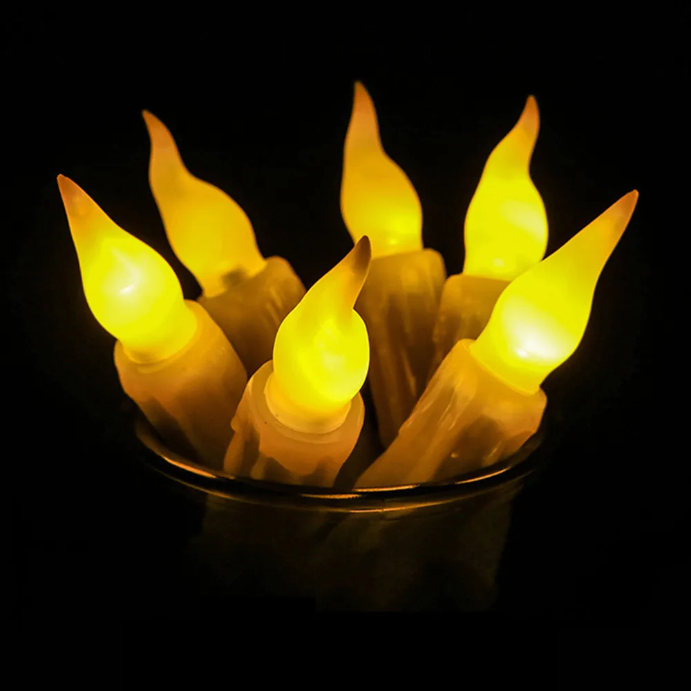 6PCS/Set LED Arbata Šviesos Žvakės Nuotolinio Valdymo pultas su baterijomis, Flameless Siaurėjantys Žibintai, Žvakės