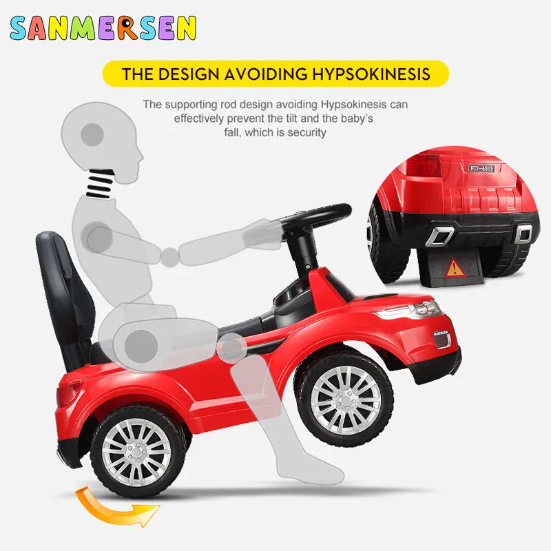 Naujas Atnaujinti Multi-funkcija Keturių Ratų Vaikams, Kūdikių Motoroleris Pastumkite Automobilį Su Muzikos Žaislas Kūdikio Vežimėlis Walker Važinėti Auto Žaislai