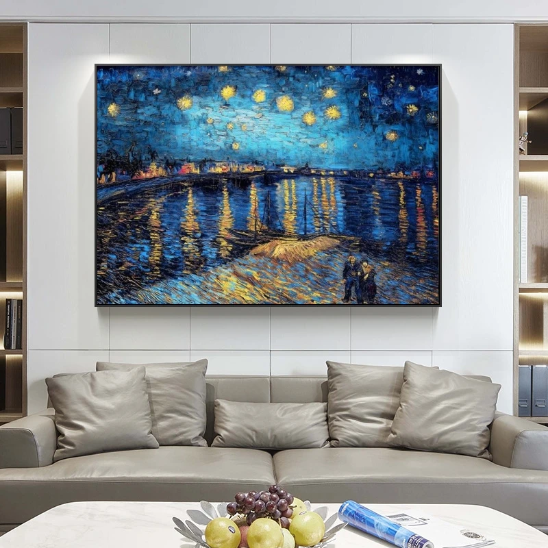 Klasikinės Tapybos Žvaigždėtą Naktį, Impresionistų Dailininko Van Gogh Sienos Kabo Nuotraukos, Plakatai ir Spausdinimo už Kambarį