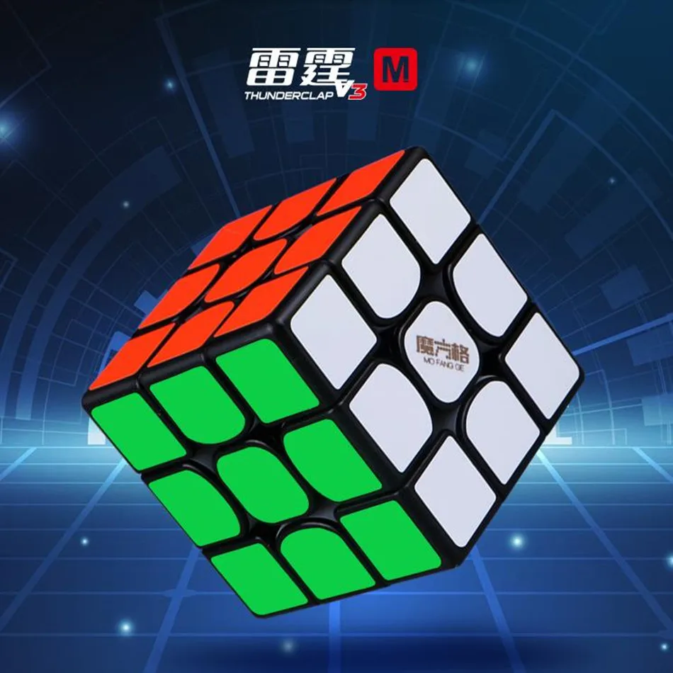Naujas QiYi MoFangGe Grom V3 M 3x3x3 Magnetinio Magic Cube Stickerless Galvosūkiai Kubo Profesinės Magnetai Greitis Cubo Magico V3M