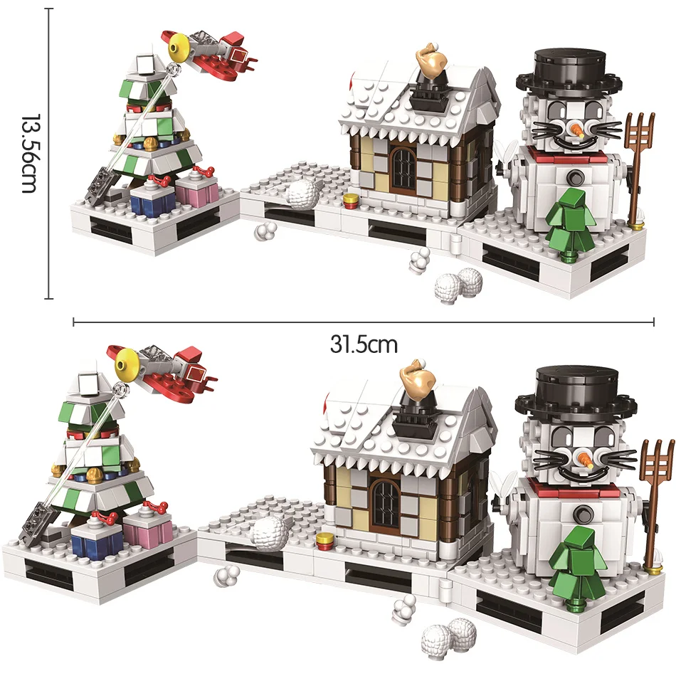 Žiemos Atostogų Sniego Blokai Kalėdų Technic Mini Santa Claus Nustatyti Modelis Rinkiniai Plytų Žaislai Vaikams