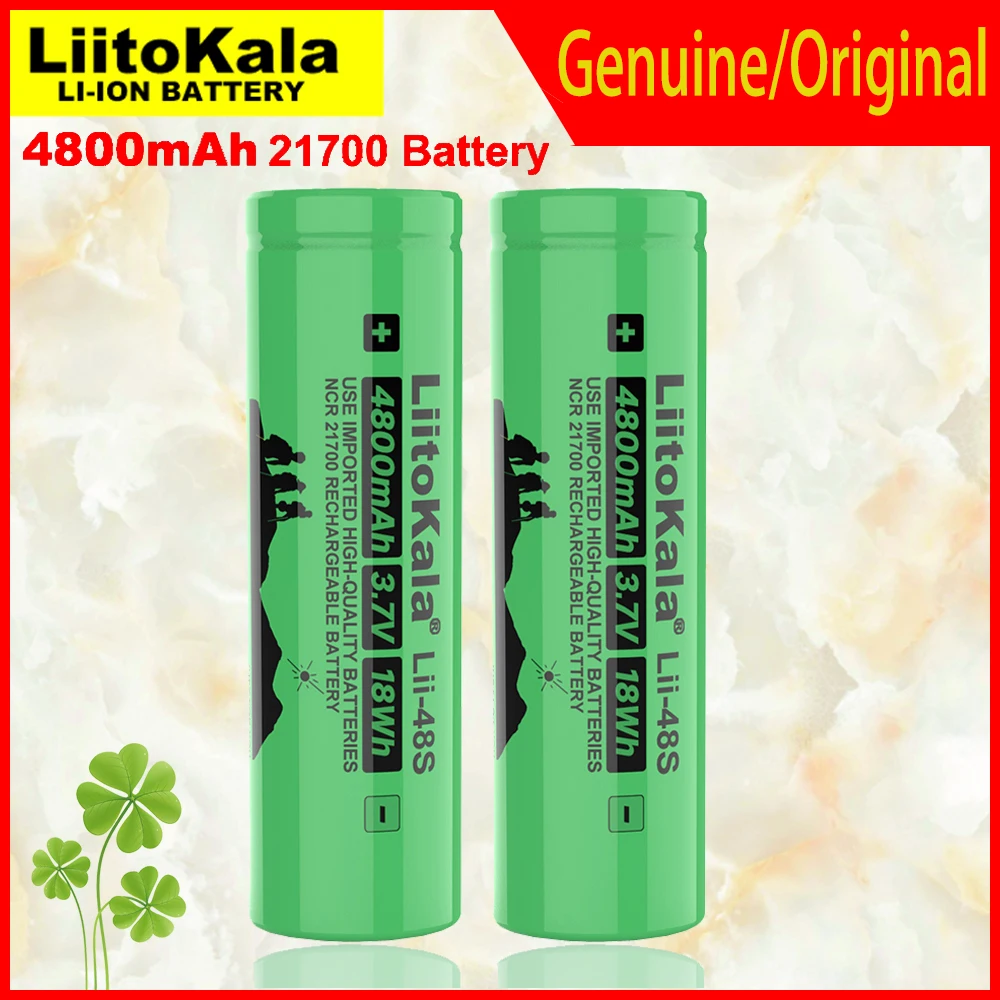 1-4pcs LiitoKala Lii-48S), 3,7 V 21700 4800mAh, li-lon Akumuliatorius 9.6 galia 2C Normų Įvykdymo trijų komponentų ličio baterijos