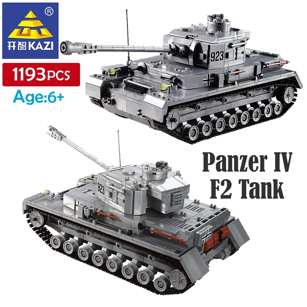 KAZI 1193 VNT blokai Panzer IV F2 Bakas Modelio Kūrimo Bloką, Žaislai Vaikams, Dovanos berniukas ABS Plastiko Statyti Plytų Rinkiniai