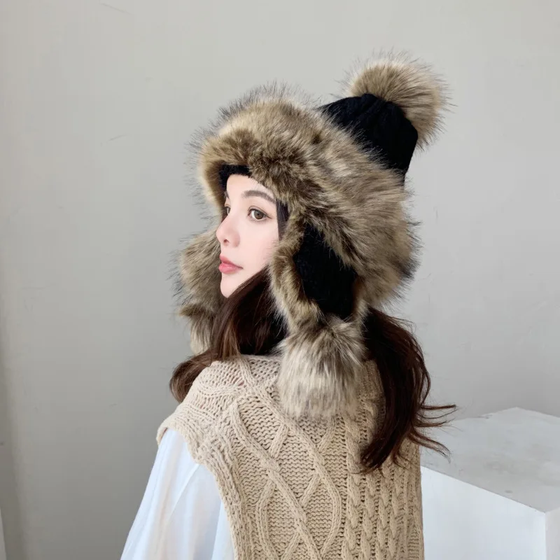 Žiemos Moterų Skrybėlę Earflap Skrybėlės Šiltas, Minkštas rusijos Ushanka Tirštėti Trapper Sniego Slidinėjimo Kepurė Šilta Kepurė