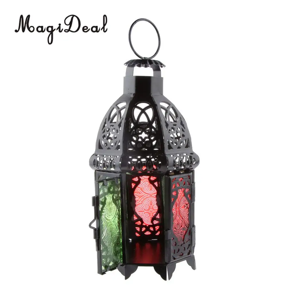 MagiDeal Maroko Sienos Kabo Spalvinga Stiklas Žibinto Lempa Arbata Šviesos Žvakių Laikiklis, Namų Dekoracijas, Vestuvių Šaliai Dekoro