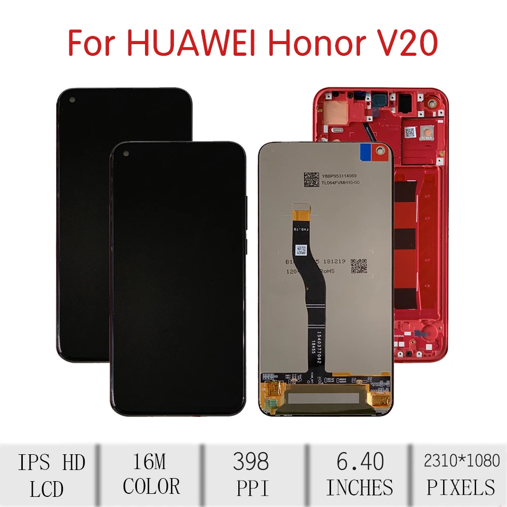 ORIGINALĄ HUAWEI Honor Peržiūrėti 20 LCD Jutiklinis Ekranas skaitmeninis keitiklis Asamblėjos Huawei Honor Peržiūrėti 20 Ekranas withFrame Pakeitimo V20
