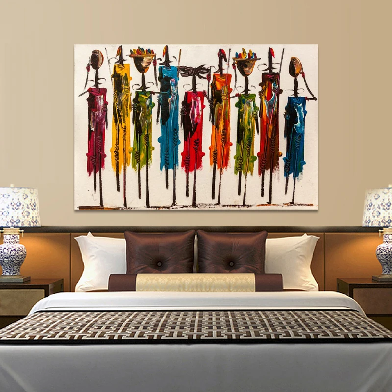 Abstrakti Afrikos Meno Moteris, Aliejus, Tapyba ant Drobės, Sienos Menas, Plakatų ir grafikos Portretas, Paveikslas Nuotraukos Kambarį Namų Dekoro