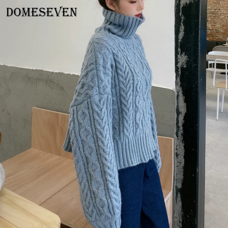 Pagrindiniai Golfo Laisvi Megztiniai 2020 M. Rudens Žiemos Moterys Šilti Megztiniai Megztinis Korėjos Negabaritinių Elegantiška Vintage Minimalistinio Viršūnės