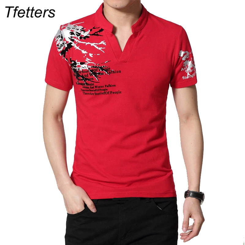 TFETTERS Prekės, vyriški T-shirt Henry Apykaklės Spausdinti Vasaros marškinėliai trumpomis Rankovėmis Slim Fit marškinėliai Žmogui Didelis Dydis M-5XL