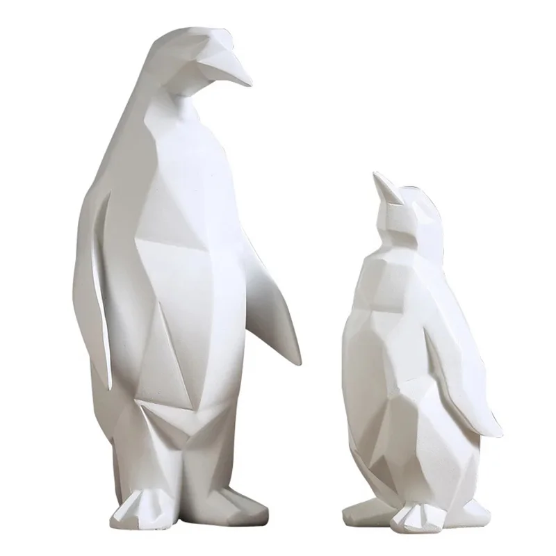 Šiaurės INS Origami Geometrinis Pingvinas Statula Abstrakčiai Gyvūnų Skulptūros Dervos Amatų Papuošalai Prabangių Namų Darbastalio Apdaila Dovana