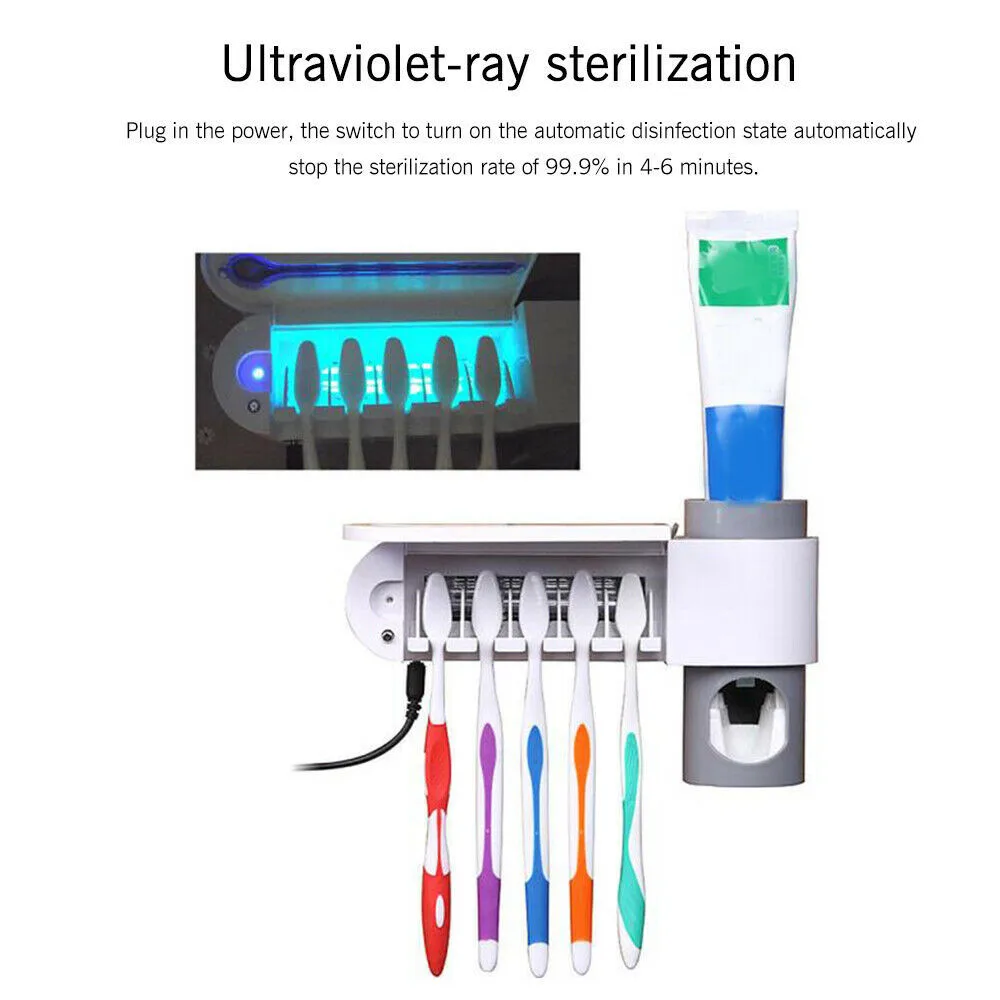 Automatinis Dantų pastos Dozatorius Antibacteria UV dantų šepetėlį Turėtojas Sterilizuoti Namuose Švaresnis Sterilizuoti Vonios Aksesuarų Rinkinys