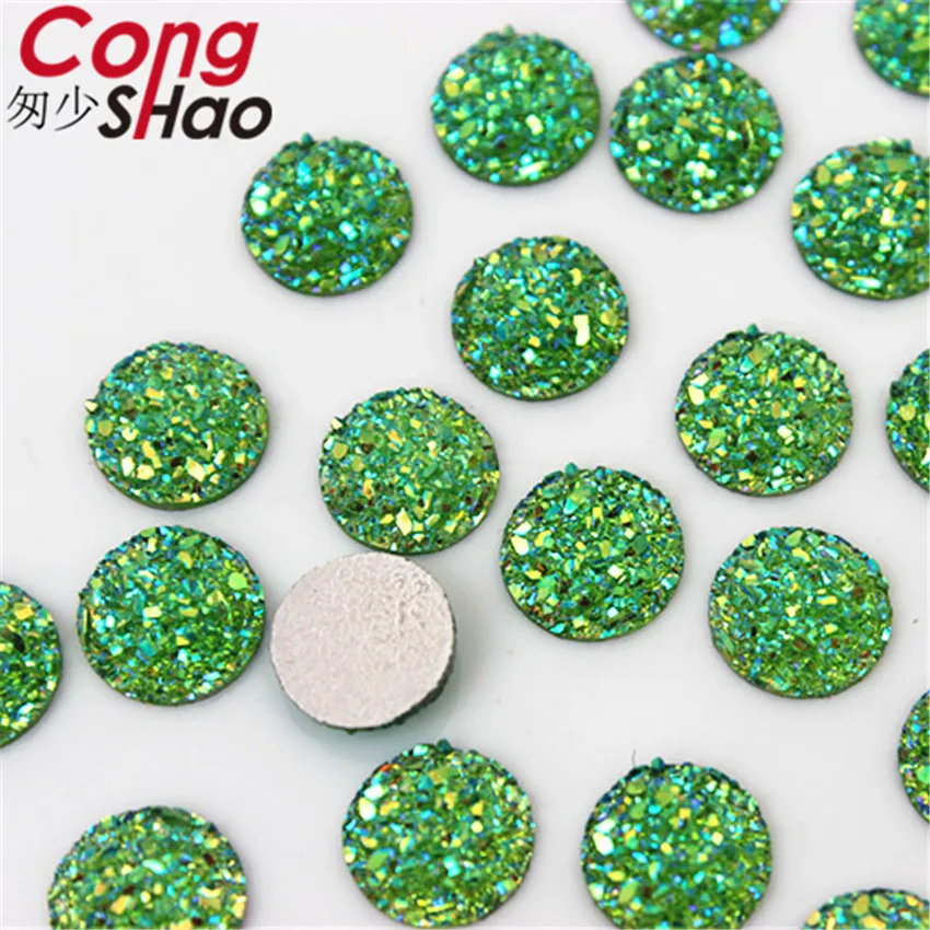 Cong Shao 300PCS 10mm AB Spalvos, Apvalios Formos flatback Dervos kalnų krištolas apdaila akmenys ir kristalai 