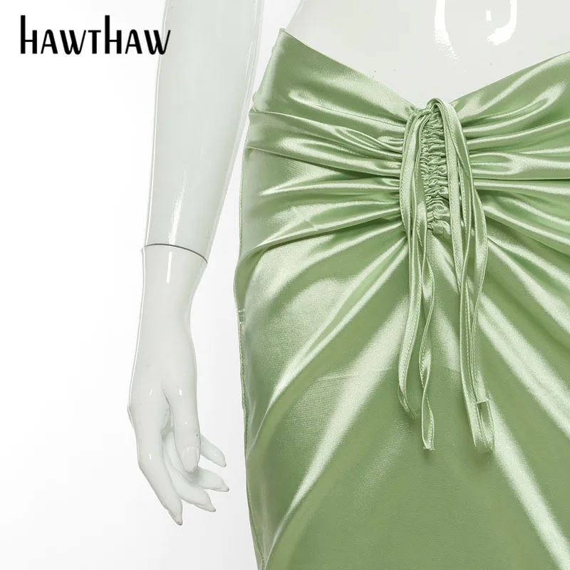 Hawthaw Moterų Mados Vasaros Tankų Paketo Klubo Sijonas Soild Spalvos Dviejų Dalių Rinkinys, Kombinezonas 2021 Moterų Drabužių Streetwear
