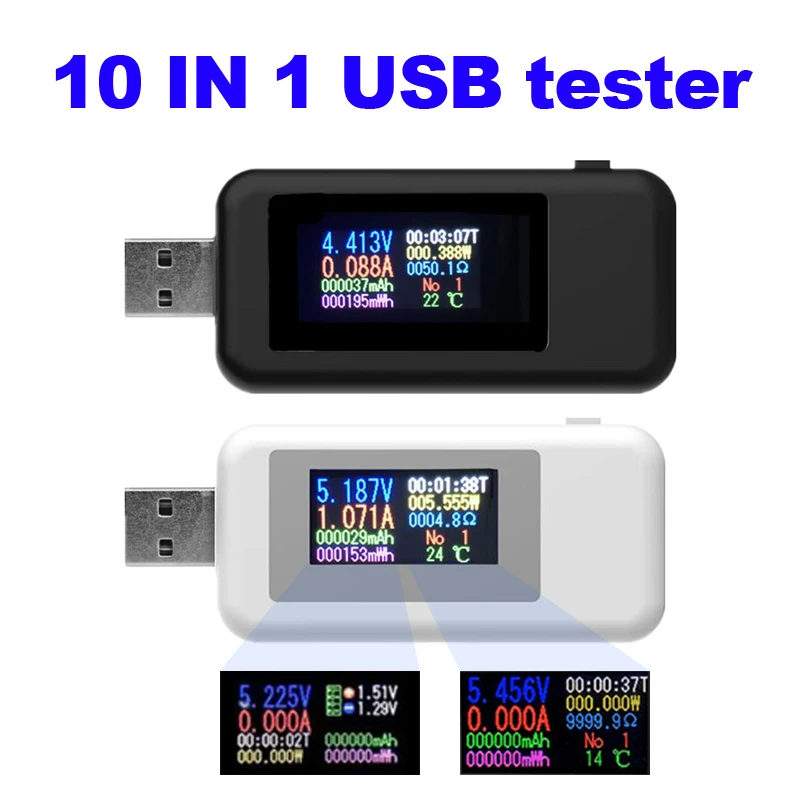 10 1 USB testeris Dabartinių 4-30 V DC Įtampos Skaitmeninis Matuoklis Laiko Ammeter Stebėti Cut-off Power Bank Įkroviklio Indikatorius