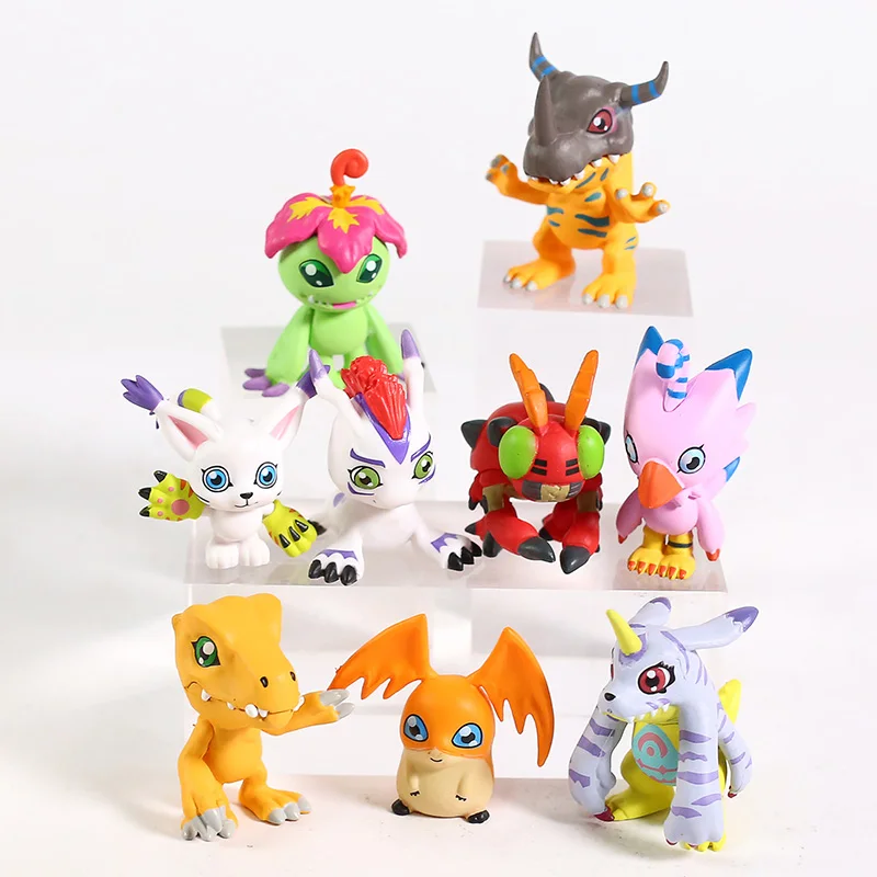 Skaitmeninis Monstras Digimon Nuotykių Agumon Gabumon Piyomon Tentomon Palmon Gomamon Mini PVC Duomenys Žaislai 9pcs/set