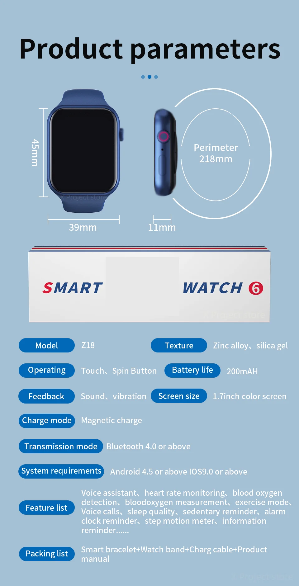 Žiūrėti 6 smartwatch 2021 Smart Watch Vyrai ryšio 