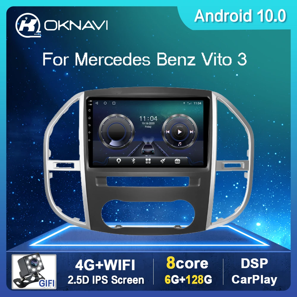 128G Naujausias Android 10.0 Automobilių Radijas, Vaizdo Grotuvas, Mercedes Benz Vito 3 Metris 2016-2020 Auto Buletooth GPS Stereo Nr. 2 din DVD
