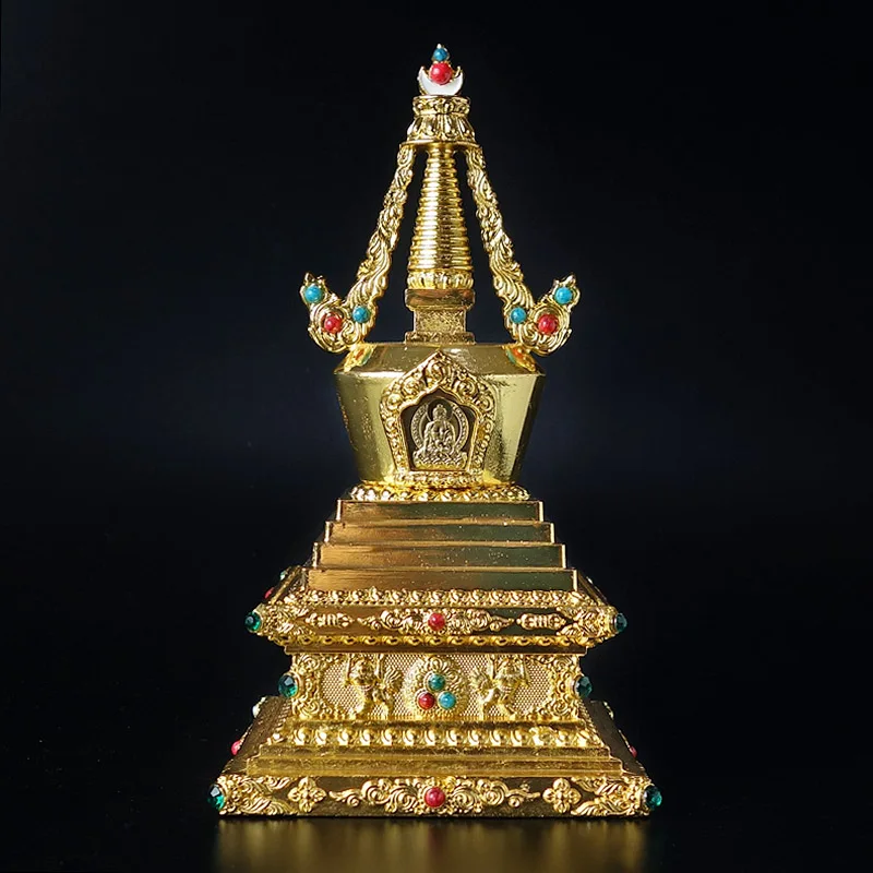 Pagoda Buda Mandala,Metalo apdaila, reiškia laimingas ramybė,Aukštas 17cm