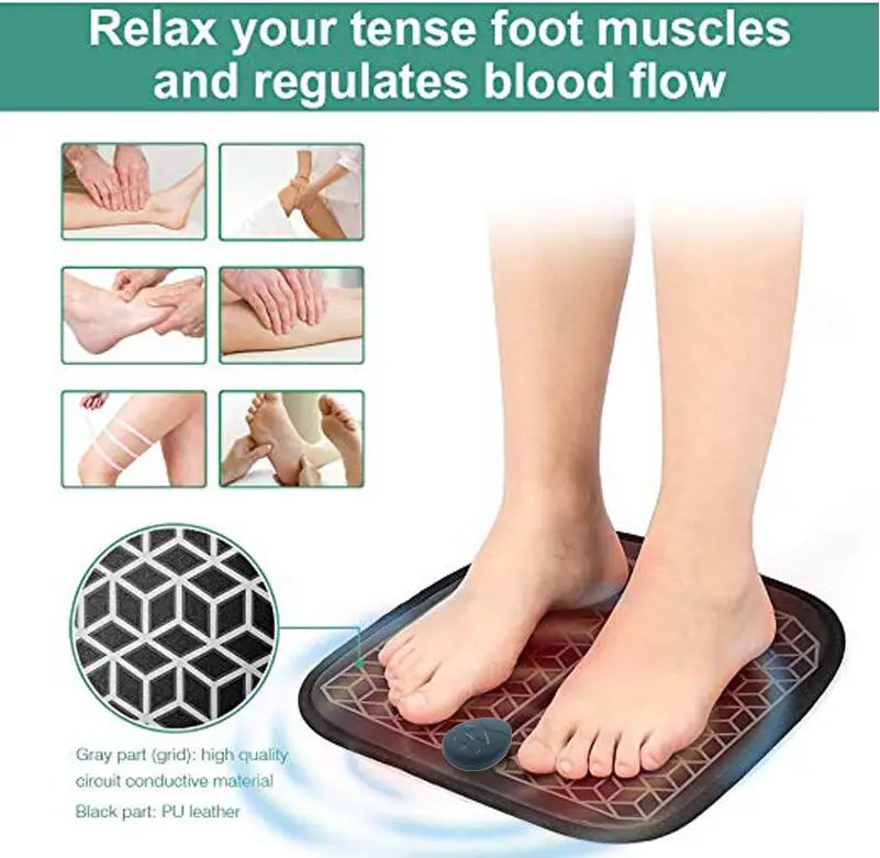 Elektros EMS Foot Massager ABS, Fizioterapija, Atgaivinti Pedikiūro Dešimtis Koja Vibratorius Belaidžio Kojų Raumenų Stimuliatorius Unisex