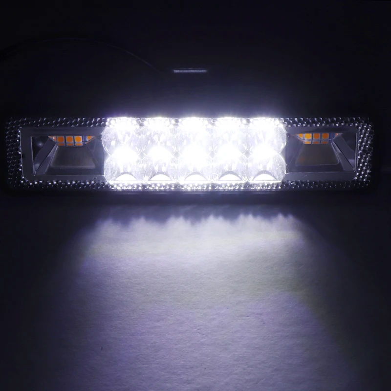 1pc 48W Strobe Flash Darbą Šviesos diodų (LED Šviesos Juosta Balta Gintaro ATV Offroad VISUREIGIS Motociklas Sunkvežimių Priekabos, Automobilių Reikmenys