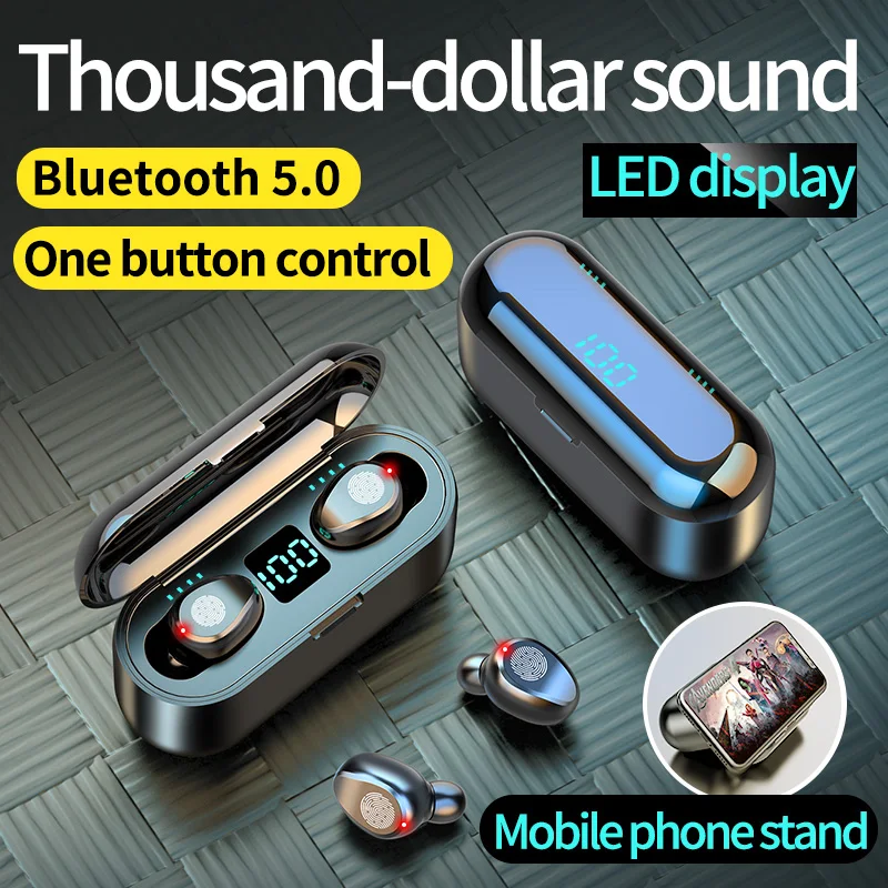 Naujas F9 iOS/Android Telefonai HD Skambinkite Belaidė Ausinė Bluetooth 5.0 Ausinės TWS Mini HIFI In-ear Sporto Veikia Rankų įrangos Palaikymas