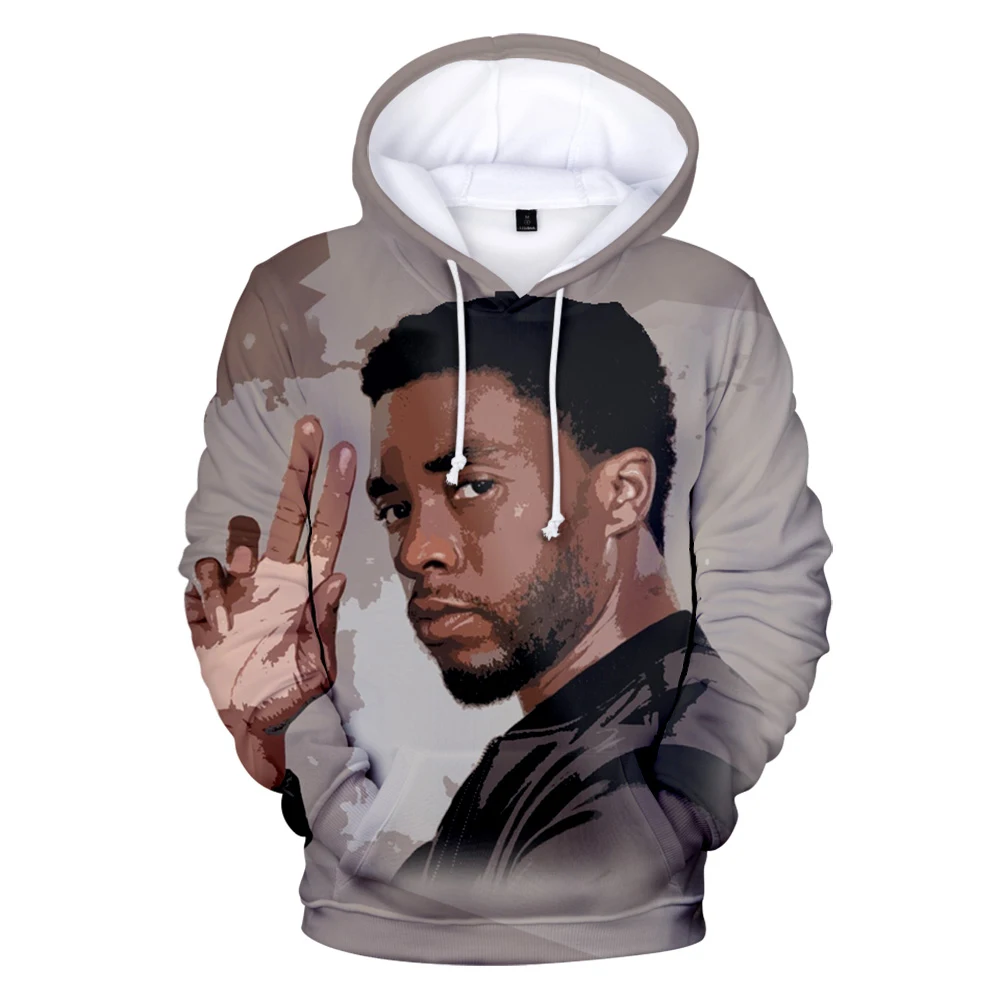 Chadwick Boseman 3D atspausdintas hoodie vyrų mados atsitiktinis marškinėlius ilgomis rankovėmis megztinis drabužiai Chadwick Boseman rudenį viršų