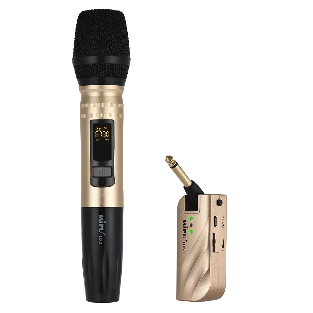 UX2 UHF Wireless Handheld Mikrofonų Sistema su Nešiojamų USB Imtuvas Karaoke Verslo Susitikimą Kalbos Namų Pramogų