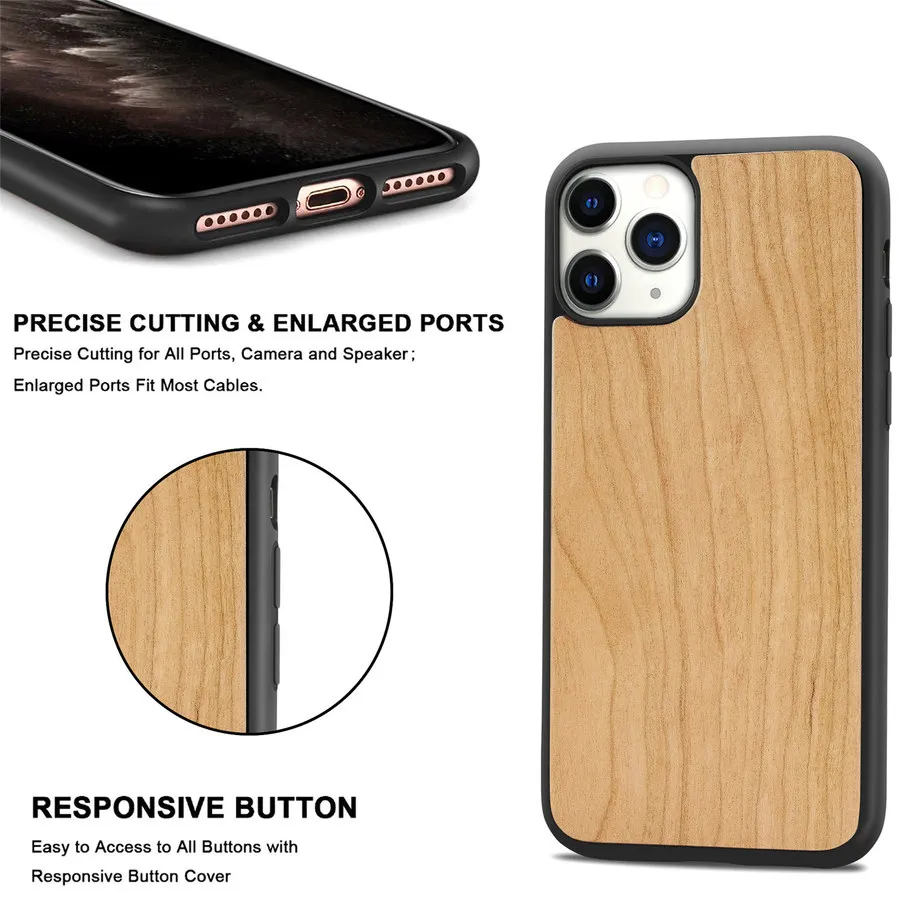 Nekilnojamojo Medienos Grūdų, telefono dėklas skirtas Iphone 11 Pro Max Coque Minkšto Silikono Bamperio Dangtelis, skirtas 