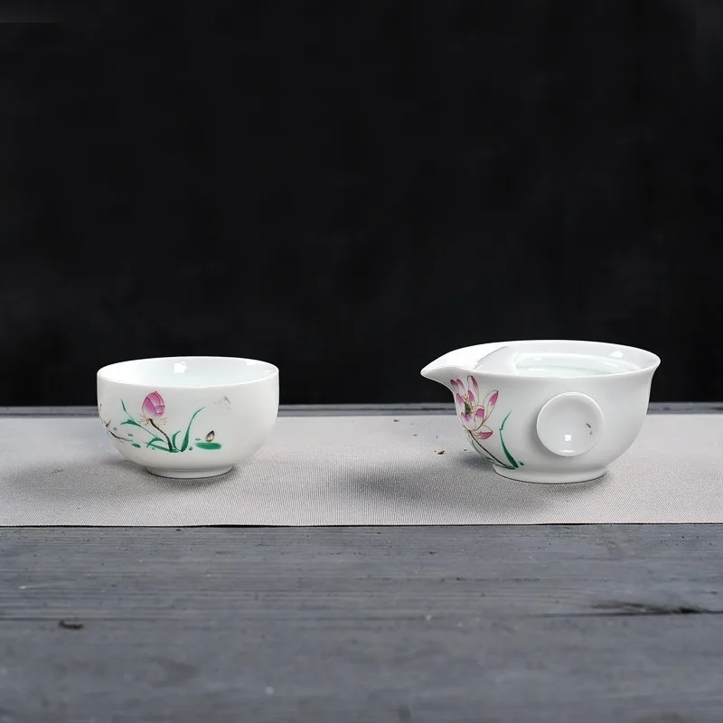 Keramikos Arbatos rinkinys Apima 1 Pot 1 Puodelis, Aukštos kokybės elegantiškas ir lengvai gaiwan,Gražus ir lengvai virdulys arbatinukas, 