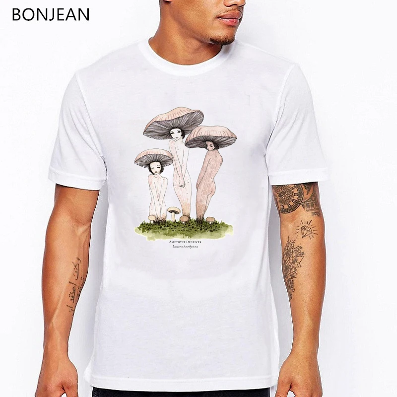 Vasaros 2019 Vintage Marškinėliai vyriški Grybų Merginos spausdinti juokinga marškinėlius vyrų kūrybos t marškiniai vyrai tshirts tee marškinėliai homme viršūnės