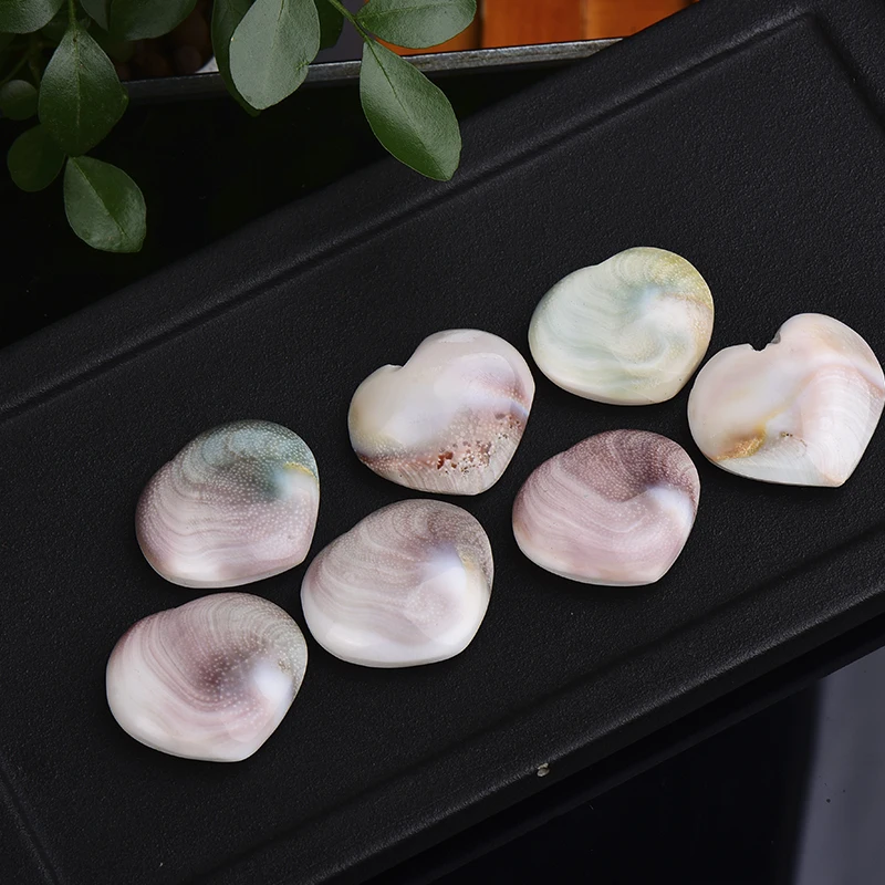 Mados natūralaus akmens shell širdies formos Madagaskaras Saulės Shell Kristalų Širdies Apvalkalo Akmens Sraigės Formos Gydymo Sapnų Dovana