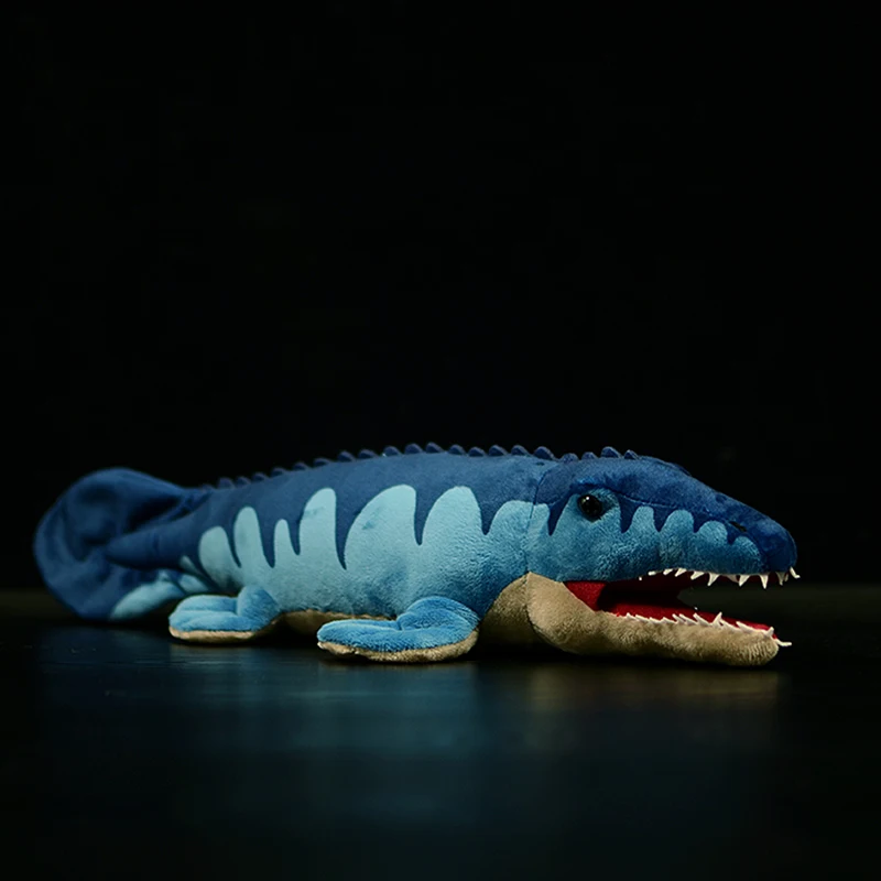 45cm Surper Mielas Mosasaurus Minkšti Kimštiniai Pliušinis Žaislas Modeliavimas Mėlyna Dinozaurų Lėlės Modelį Realiame Gyvenime Jūros Gyvūnų Vaikams Mxas Dovana