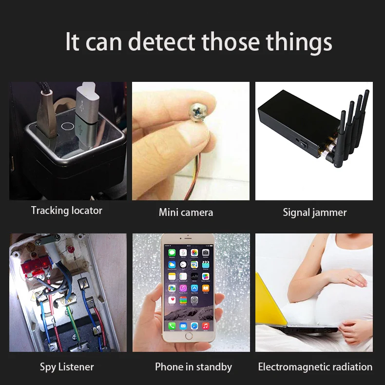 Anti-spy Detektorius mini Kameros GSM Garso Klaidą Finder GPS Signalo objektyvas RF Tracker Aptikti Belaidę Produktus