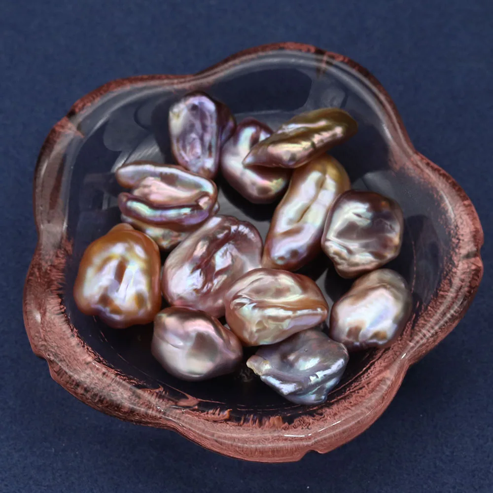 1PC Natūralių Gėlavandenių Perlų Karoliukus, 15-18mm Ne Skylė Žiedlapis Formos Perlas Laisvas Karoliukų, skirta 