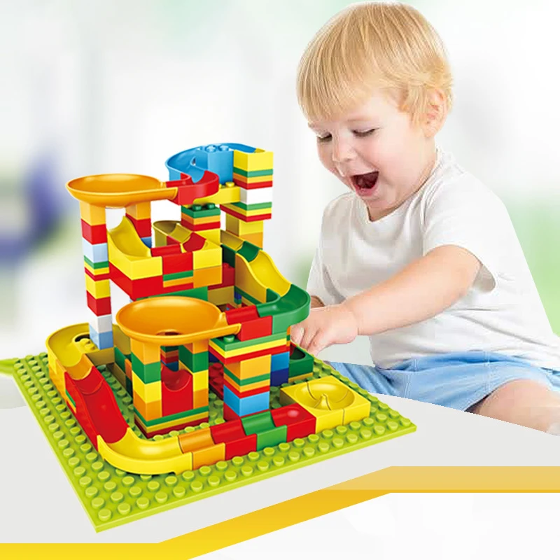 Robotime 140 VNT Pasidaryk pats Marmuro Rasės Paleisti Kūrimo Bloką Suderinama Piltuvą Skaidrių Blokų Surinkti Žaislai Vaikams JM31
