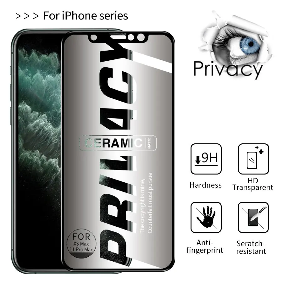 Raštas de pantalla de privacidad para IPhone 11 Pro X XS Max XR 7 8 6 S Plus Se 2020 m.