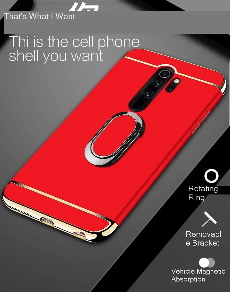 Už Xiaomi Redmi 8 Pastaba Žiedas Atveju, atsparus smūgiams visą KOMPIUTERIO Bamperio Galinio Dangtelio Redmi Pastaba 8 6 5 7 Pro Atveju Funda magnetas automobilio turėtojas
