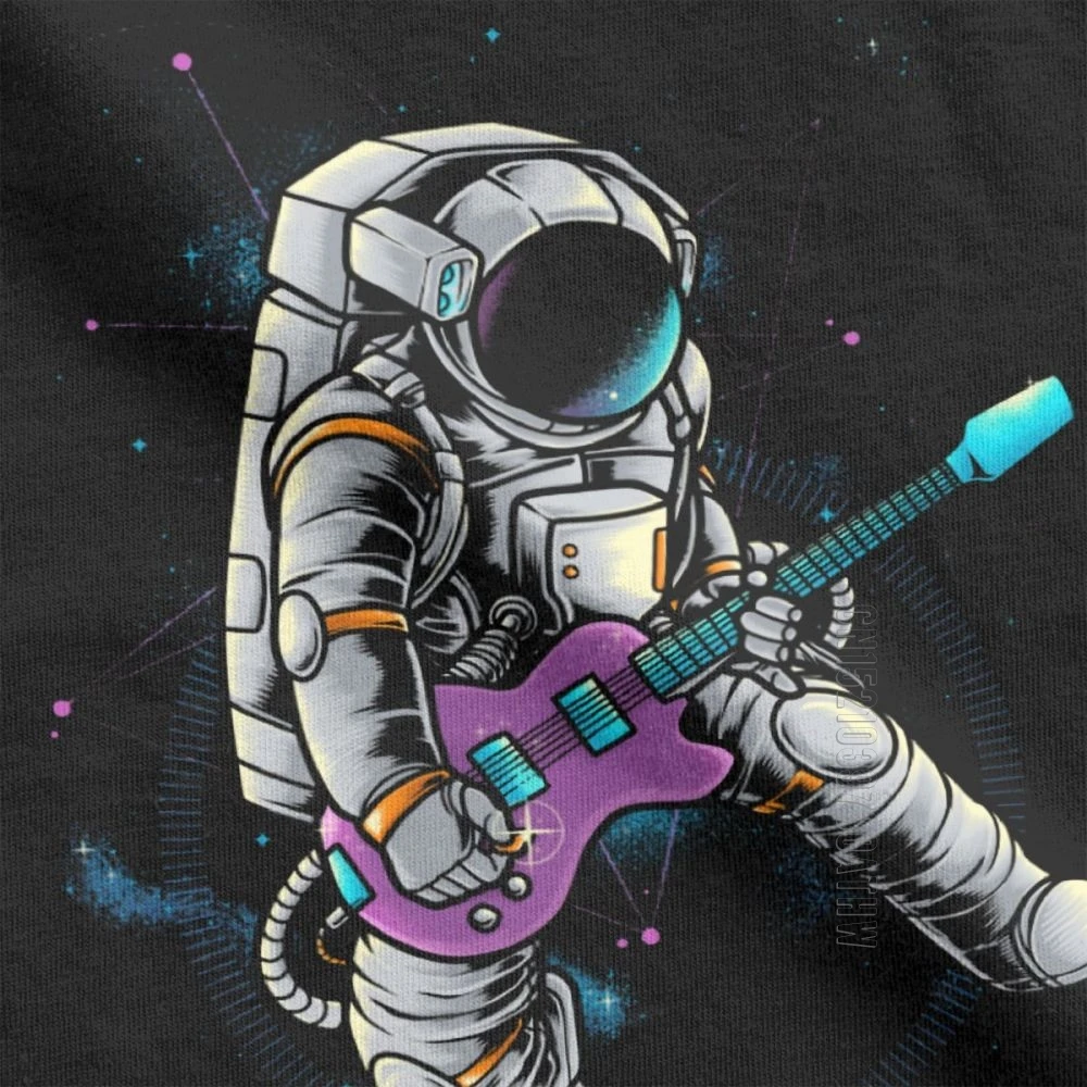 Vyrai T-Shirt Spacebeat Rokeris Grynos Medvilnės Tees Trumpas Rankovės Žvaigždžių Galaxy 