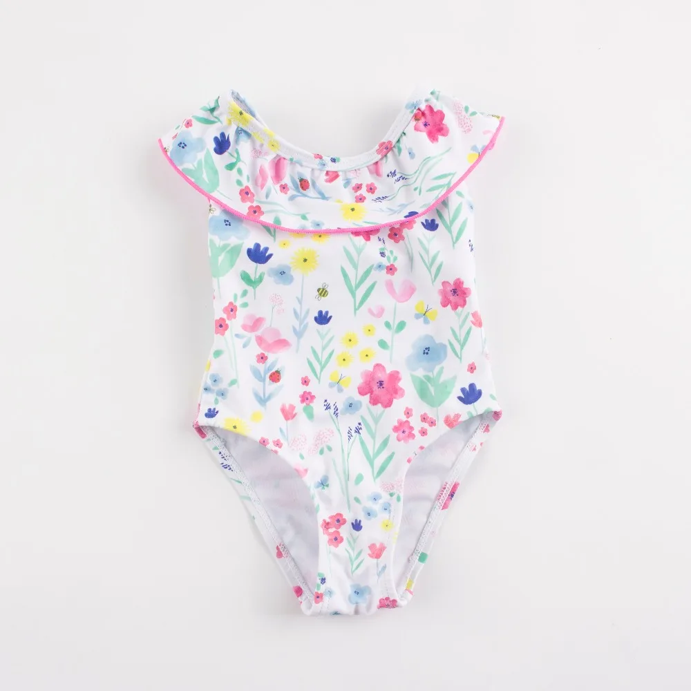 Gėlių spausdinti kūdikių vaikai vientisi maudymosi kostiumėliai maudymosi kostiumėlį, vaikų mergaičių vientisi maudymosi didelių dydžių 2019 mielas maudymosi kostiumas 134