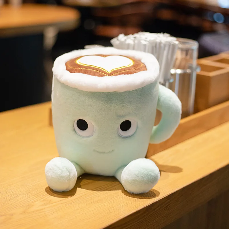 1PC 20/30cm mielas Matti latte kavos puodelio formos pagalvė realaus gyvenimo žalioji arbata latte kavos įdaryti minkštas pliušas žaislai, lėlės vaikams