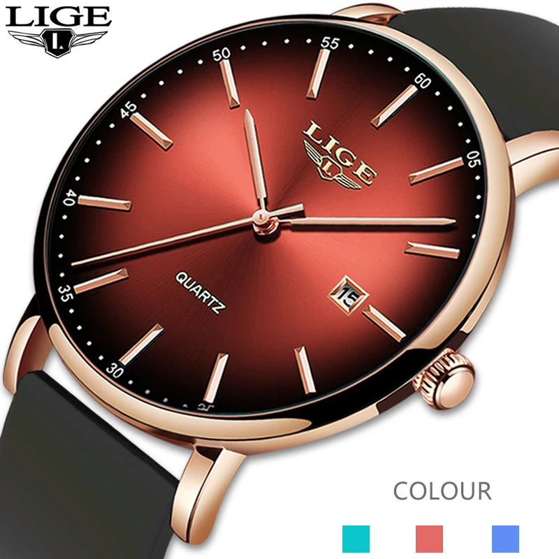 2020 Kūrybos Žiūrėti Vyrų LIGE Viršų Markės Mados Prabangių Kvarciniai Laikrodžiai Mens Vandeniui Silikono Dirželis Vyrų Sporto Laikrodis Reloj