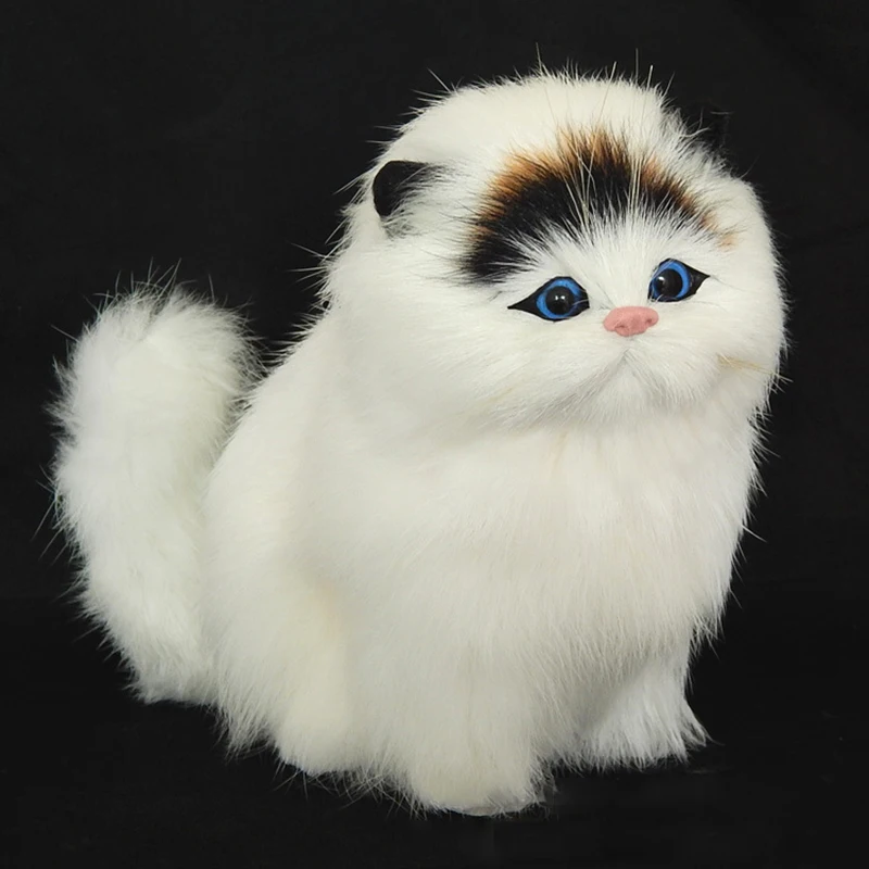 Modeliavimo pliušinis katė przyczajony gyvūnų modelius, rankų darbo realus cat dolls vaikams, pliušiniai žaislai, namų puošybai