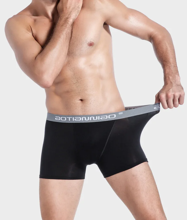 4 dovanų dėžutės nauji vyriški apatiniai modalinis kvėpuojantis liemens kelnaites plonas u išgaubti seksualus kelnes XL